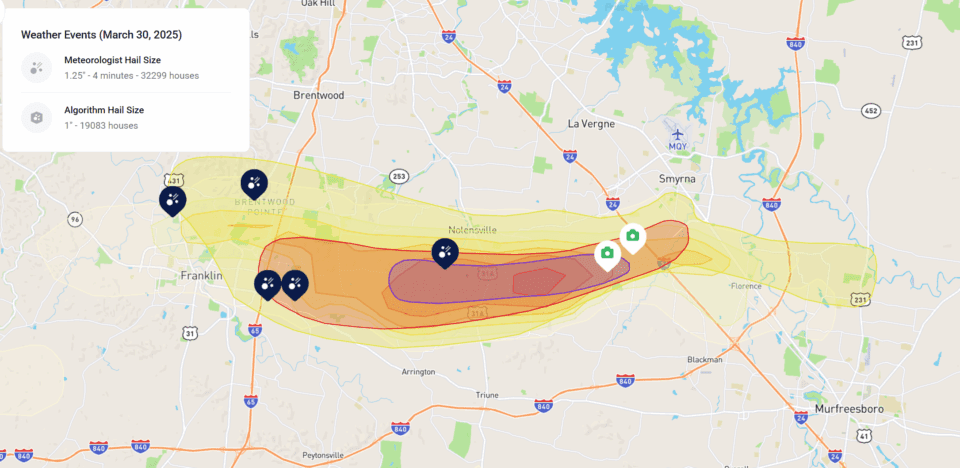 Free Roof Inspection – March 30th Storm Damage in Nolensville - storm damage free roof inspection nolensville