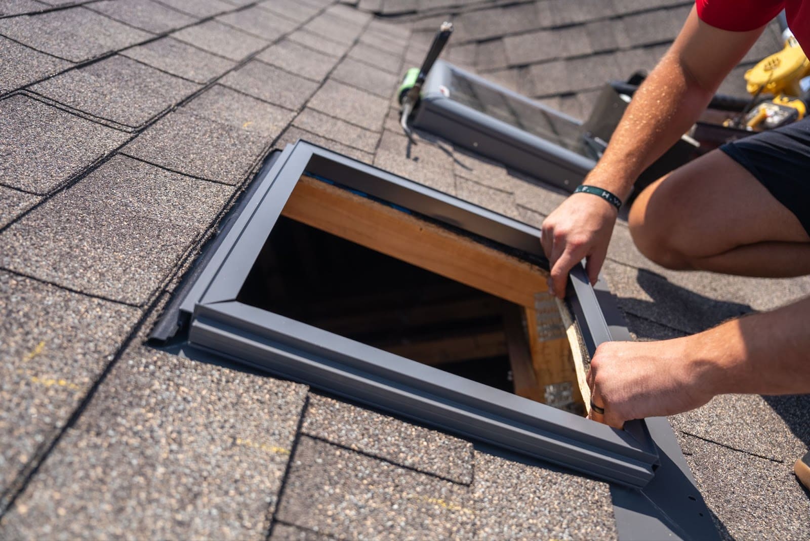 A man working on a roof for mr goodroof