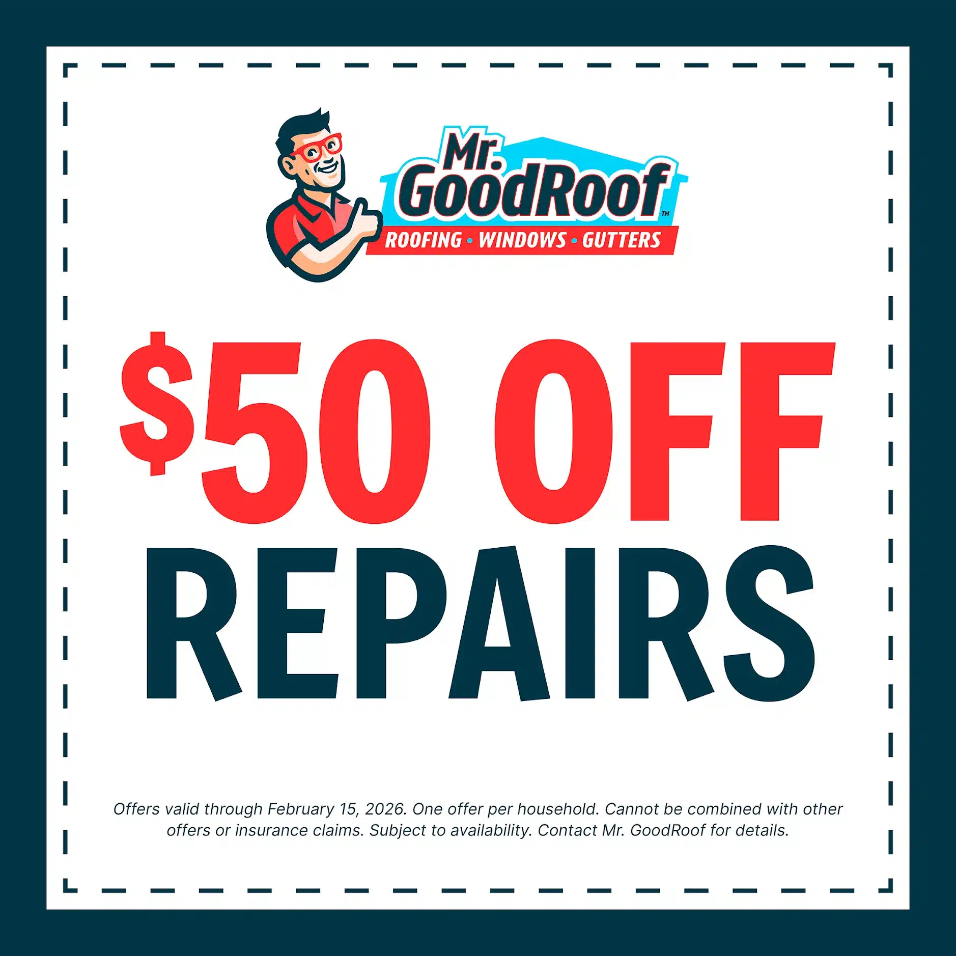 $50 off roof repairs special