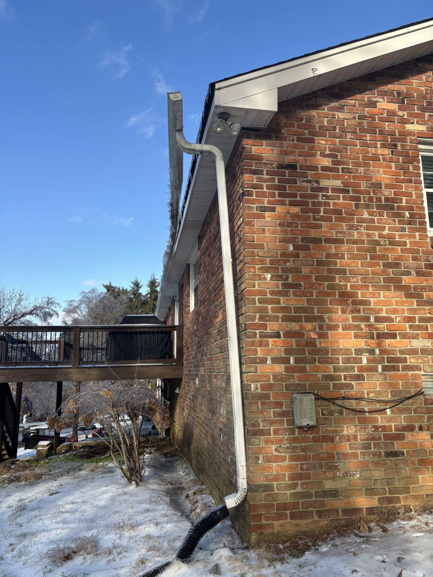 Gutter falling away from a roof