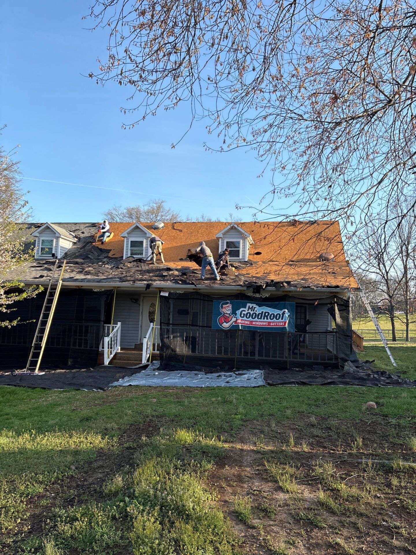 Gutter falling away from a roof