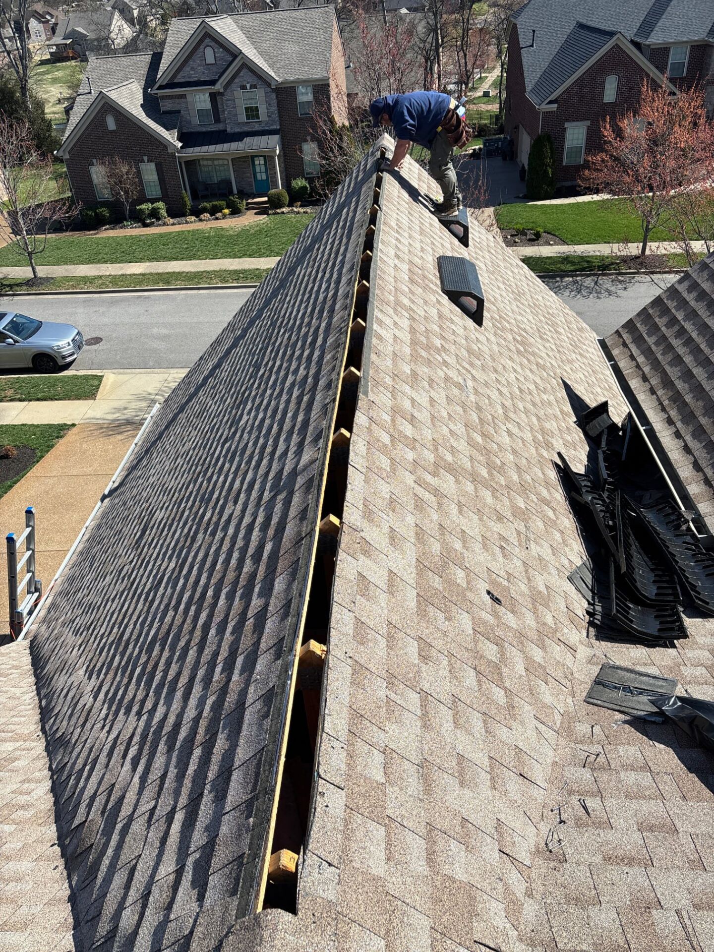 Ridge vent on a home in nashville tn