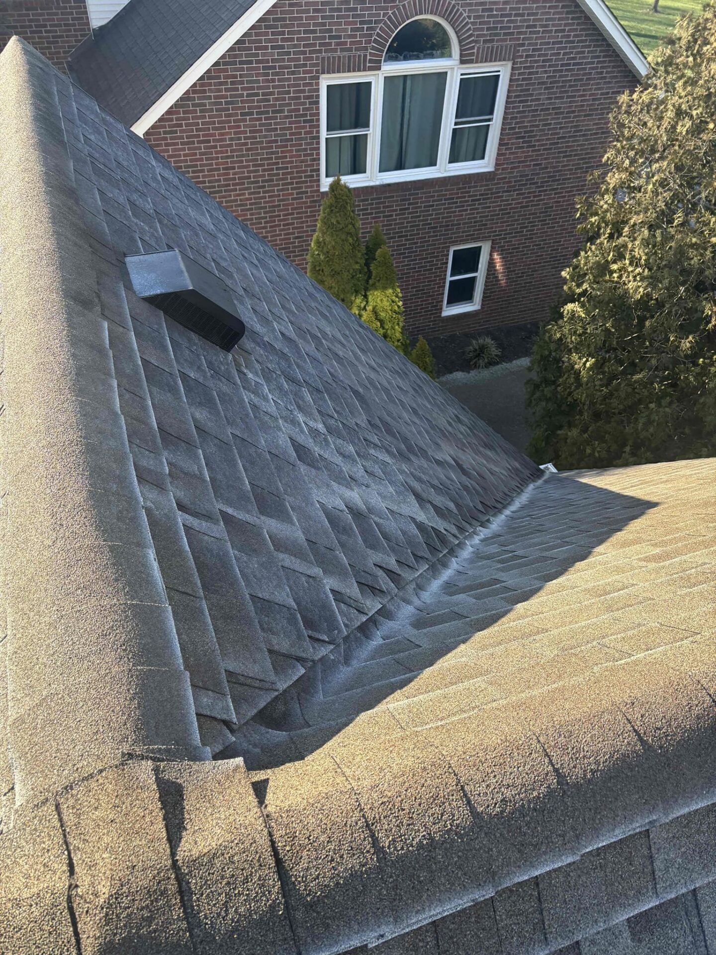 Roof valley on home in tennessee