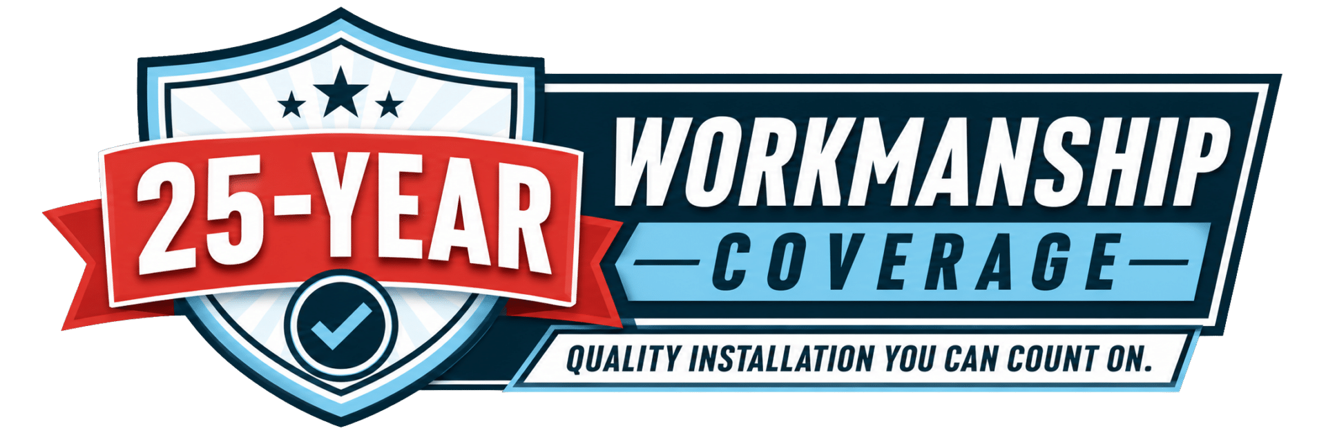 Mr GoodRoof 25 Year workmanship coverage on roof replacement warranty