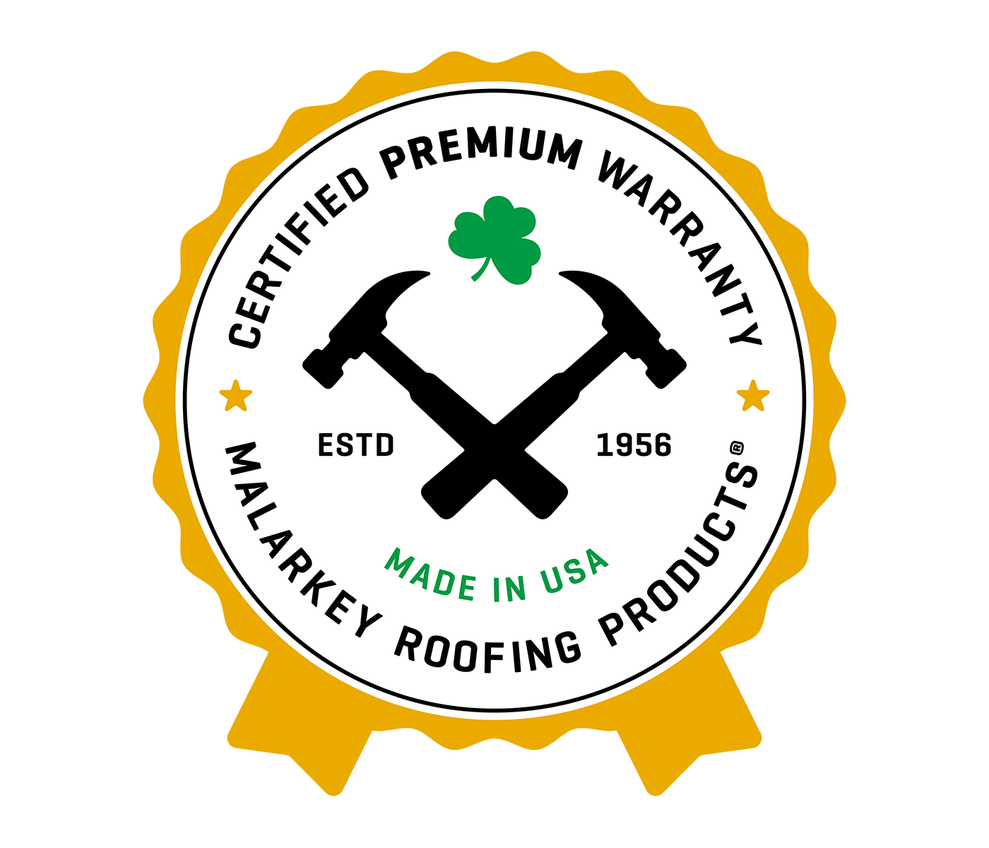 Malarkey premium warranty badge